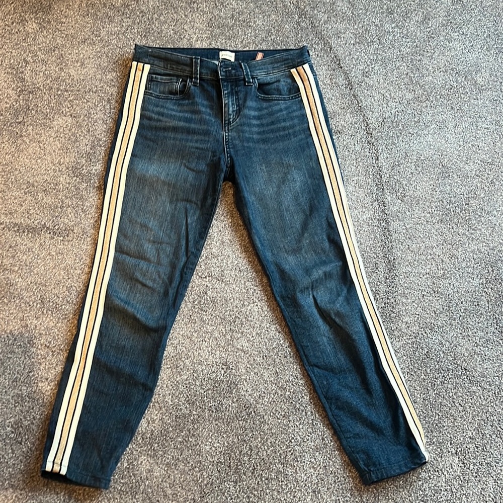 Sneak Peek Cropped Jeans with ribbon down the side
